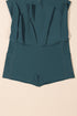 Solid Pocketed Crossover High Waist Swim Skort